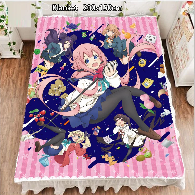 

Anime Fleece Blanket Ochikobore Fruit Tart Sakura Ino carpet soft 200x150cm Blankets and Bedspreads for Beds