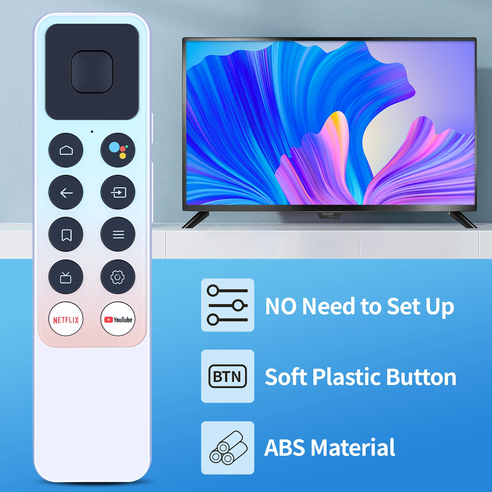 Пульт дистанционного управления для SHIVAKI Smart TV с Google Assistant Netflix YouTube