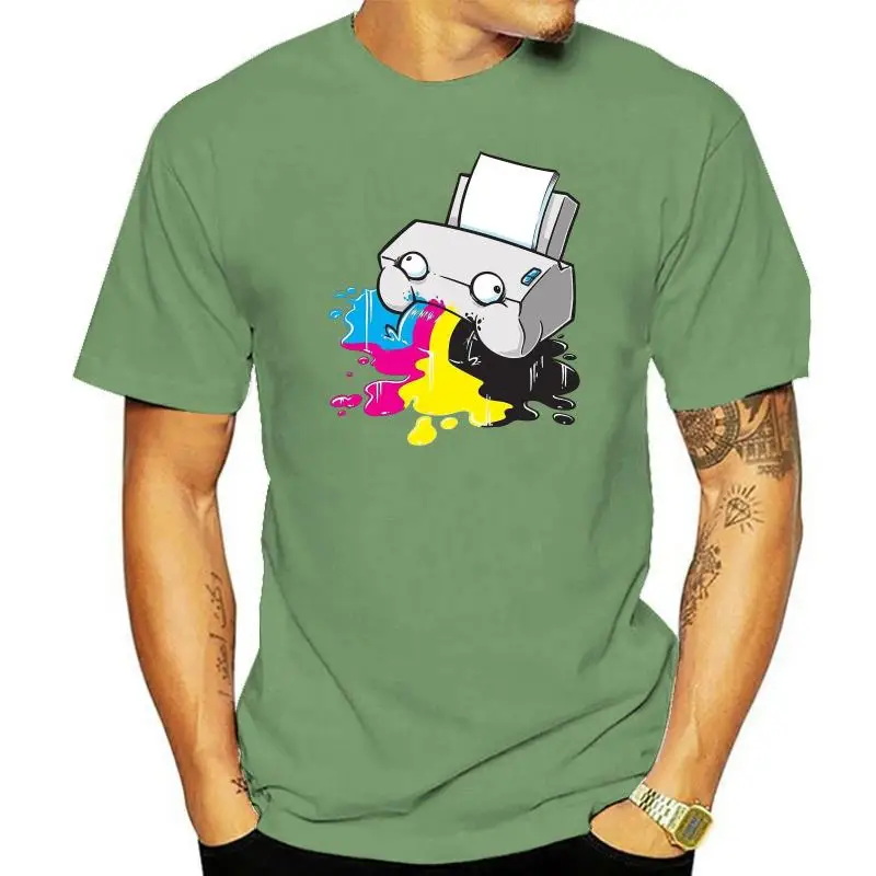 Мужская футболка с принтом хлопковая Puker Printer женская круглым вырезом и короткими