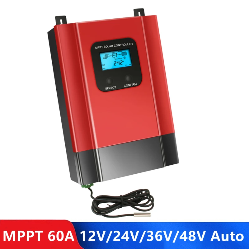 

40A 60A MPPT Solar Controller 12V 24V 36V 48V Auto Identification Voltage Solar Panel Charge and Discharge Controller Regulator