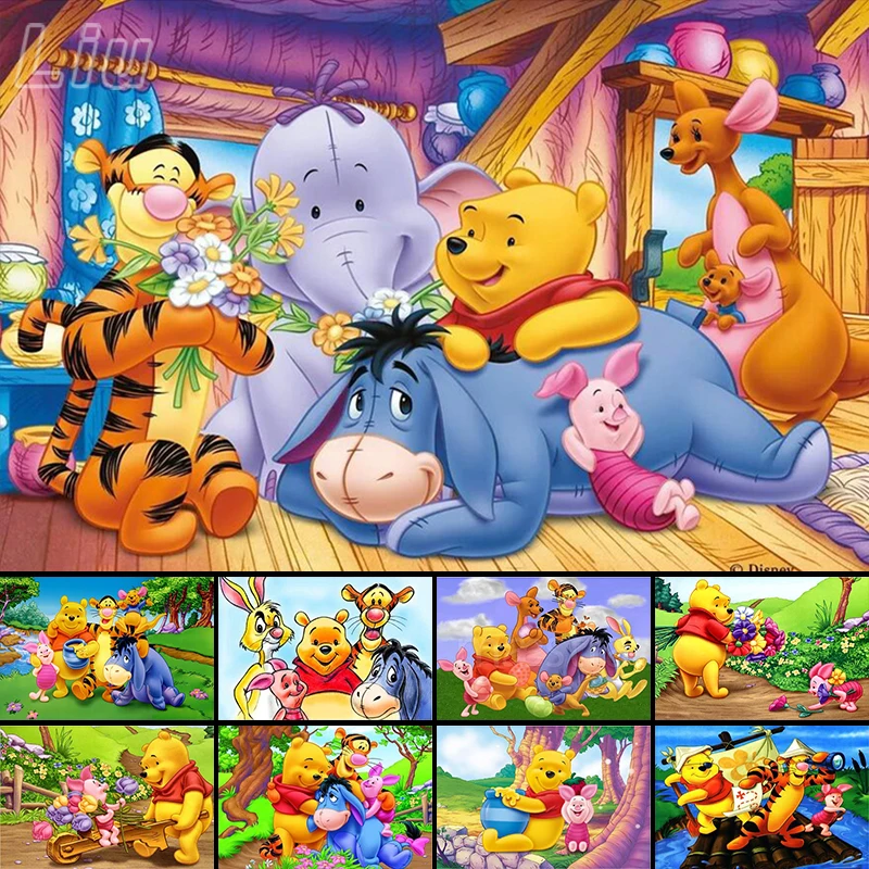 

Алмазная живопись «Винни-Пух» Disney, мультяшная 5D Вышивка «сделай сам», полноразмерная вышивка крестиком, украшение для детской комнаты