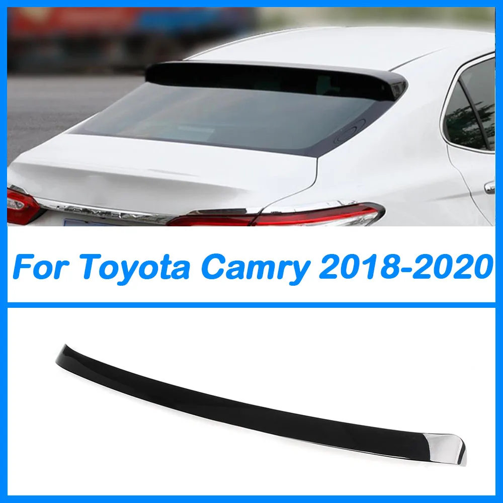 

Для Toyota Camry задние верхний спойлер окна автомобильные аксессуары ABS защитная пластина заднего крыла черное углеродное волокно Patte 2018 2019 2020