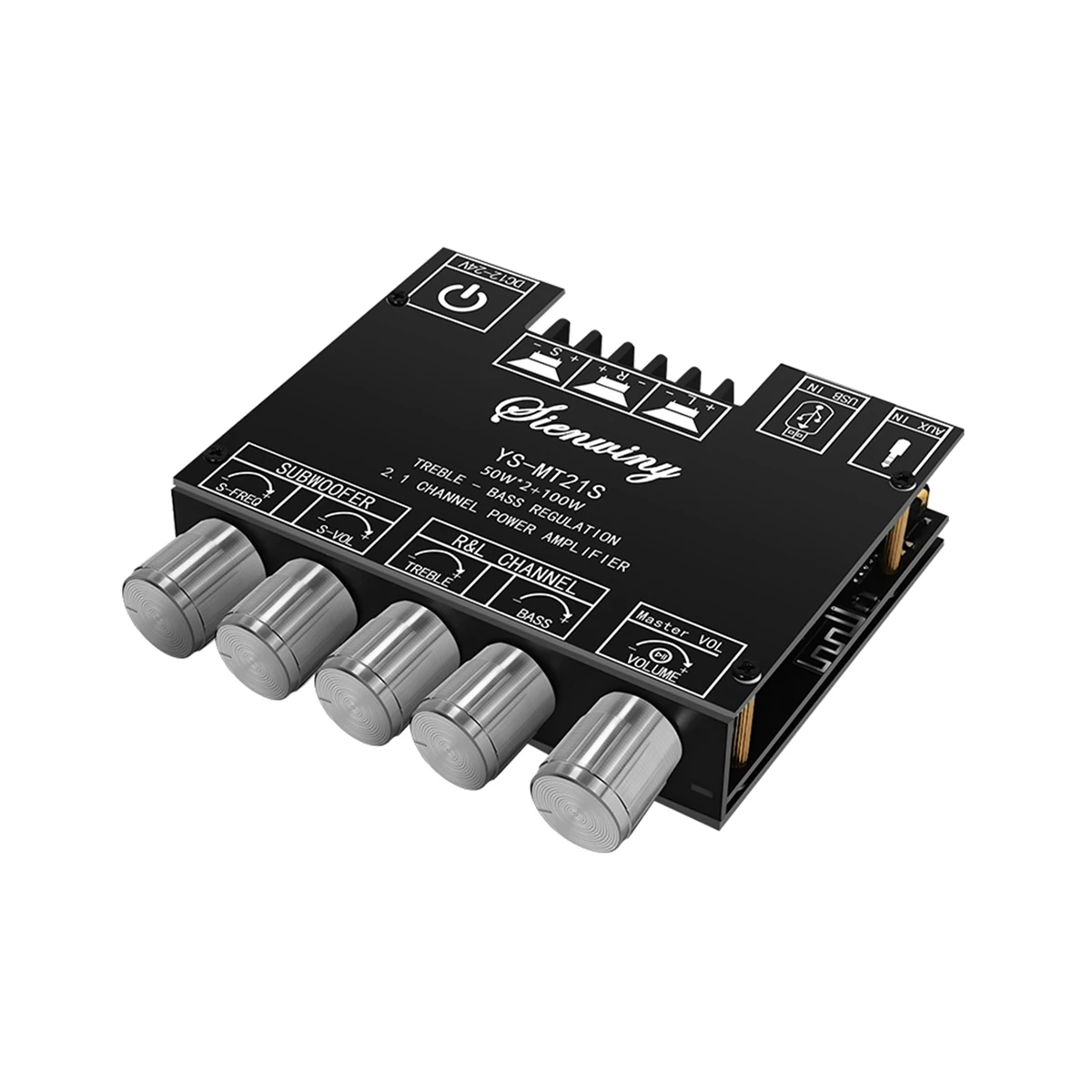 

YS-MT21S 2.1 Channel Bluetooth Audio Amplifier Board 50W+50W+100W Stereo BT5.1 AUX USB Subwoofer Audio Module DC12-24V