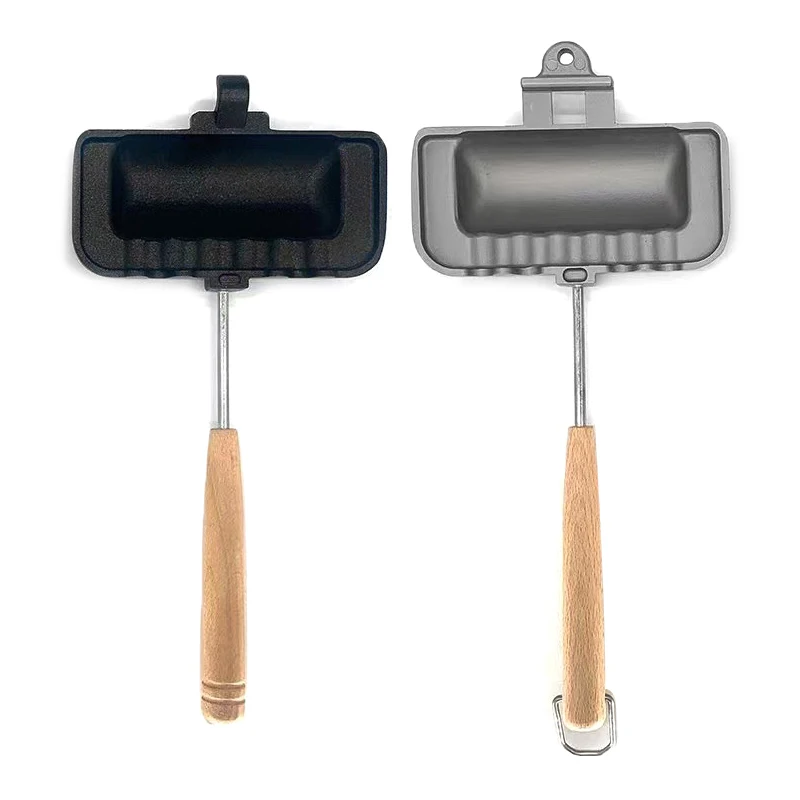 1 шт. двусторонняя сковорода для сэндвичей с антипригарным покрытием портативная