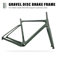 2021 new carbon gravel frame 700c bike frame bb386 gravel frame disc gravel gicycle frame road bike frame gravel bike army gree