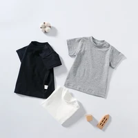 summer baby clothes newborn tops tees cotton solid color round neck shoulder buckle short sleeve t shirt 0 24m