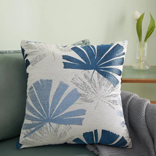 

New Pillow Cover Yarn-dyed Jacquard Banana Leaf Series Pattern Chinese Style Home Bedroom Restaurant Meeting Room Pillow Cover