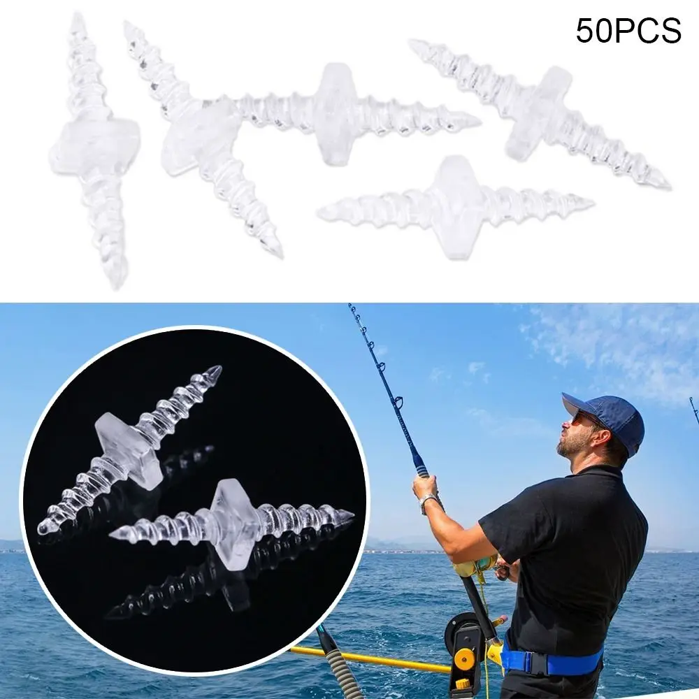 

50pcs Durable Terminal Tackle Plastic Tool Fishing Boilie Chod Screw Pop Up Peg Pellet Holder Carp Bait Stop