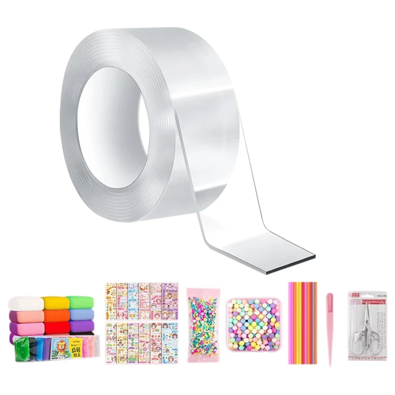 

Nano Tape Kneading Blowing Full Nano Tape Double-Sided Tape Paste Blowing Bubble Decompression Toy Sticker Tape 1 Roll