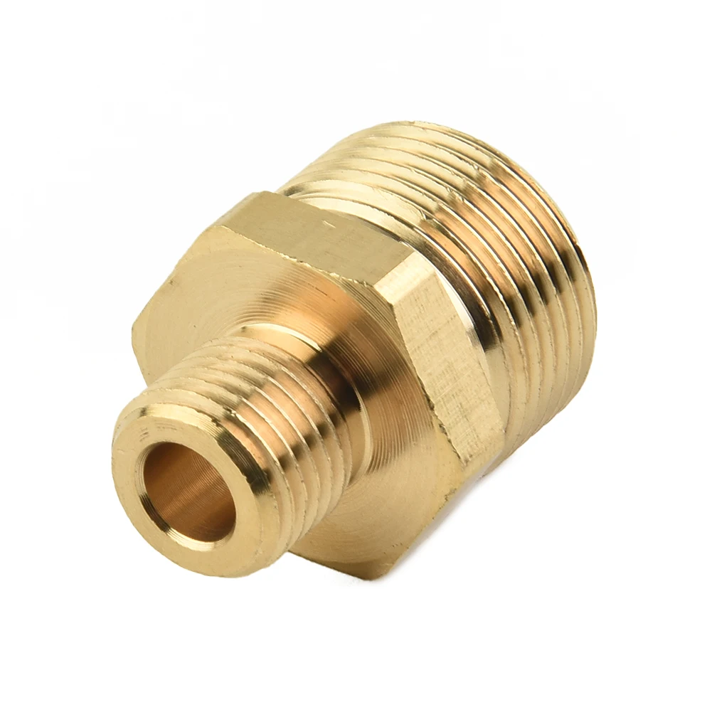 Фото Переходник Drision Male M22 на 1/4 дюйма, латунный соединитель для водоструйных аппаратов, фитинг-адаптер для мойки автомобилей под высоким давлением №4