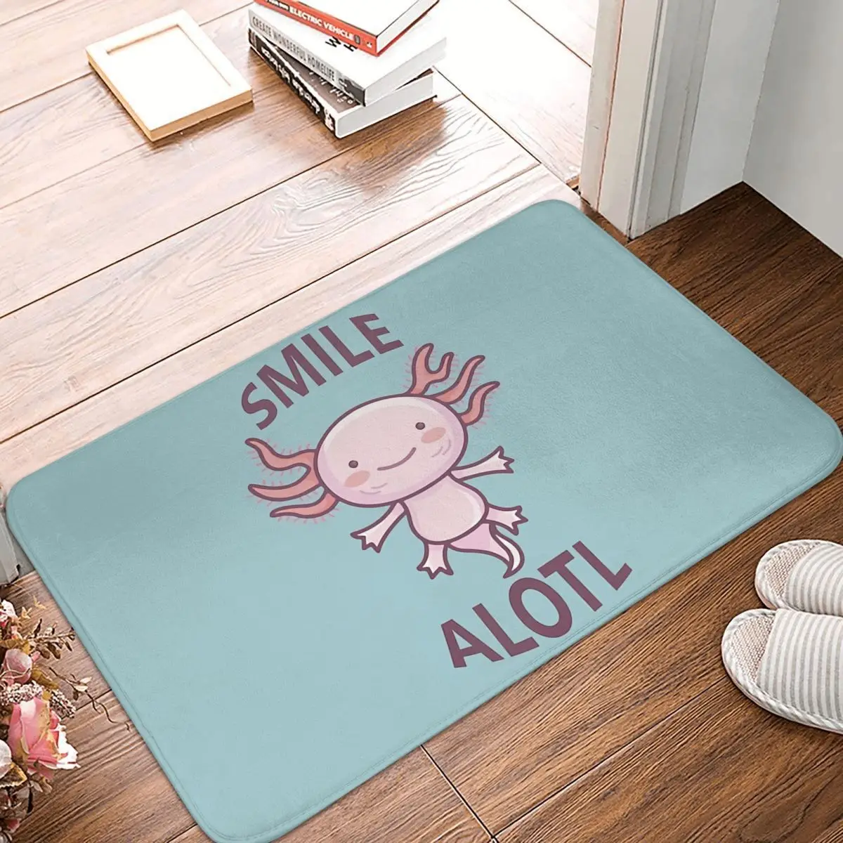 

Smiling Baby Happy Anti-Slip Doormat Kitchen MatAxolotl Lover Hallway Carpet Entrance Door Rug Home Decor