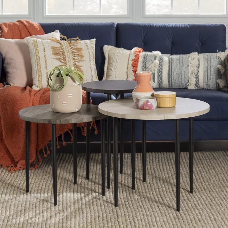 

Desert Fields Camelia 3-Piece Nesting Coffee Table Set, Gray