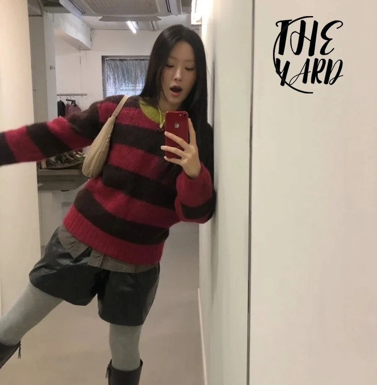 Свитер Enor Genuine Goods 23 осенне-зимний новый свободный вязаный топ с круглым вырезом в