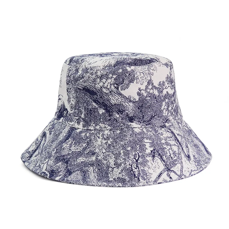 Fashion New Outdoor Bob Fishing Hat Ink Jungle Animal Fisherman Hat Ladies Men Panama Hat Tie Dye Printing Fishing Hat enlarge