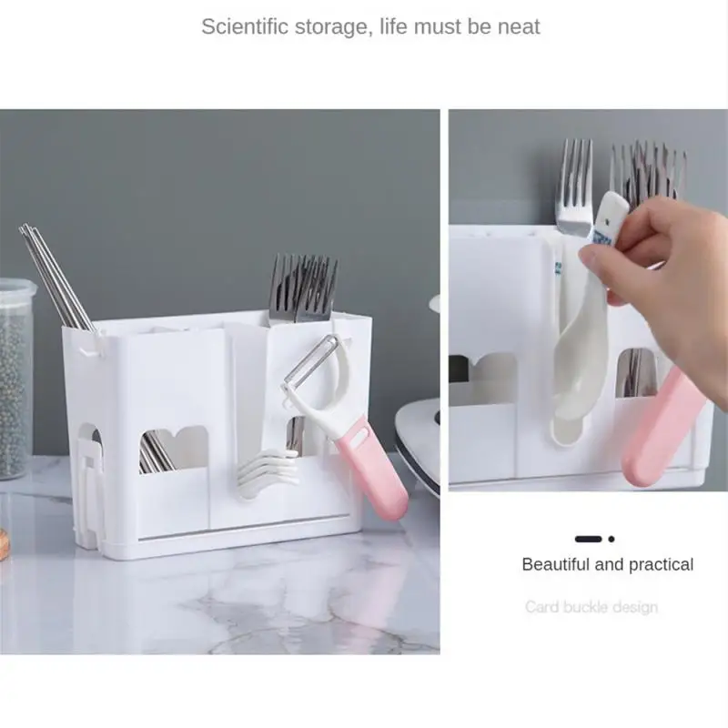 

Wall Mount Tableware Spoon Storage Box Removable Cleaning Simple And Generous Style Chopsticks Basket Domestic Storage