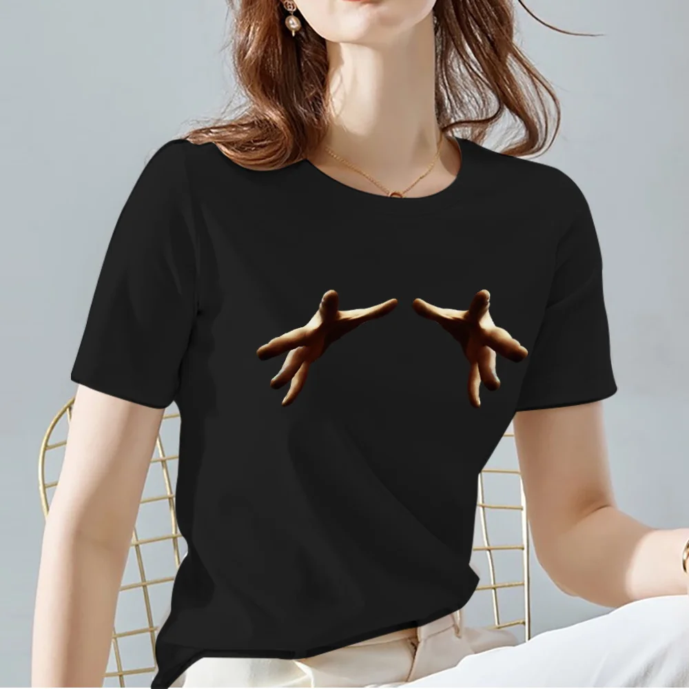 

Korean Classic Women's T-Shirt Casual Top 3D Soft Pattern Top Round Neck Ladies Commuter Slim Black Versatile Short Sleeves