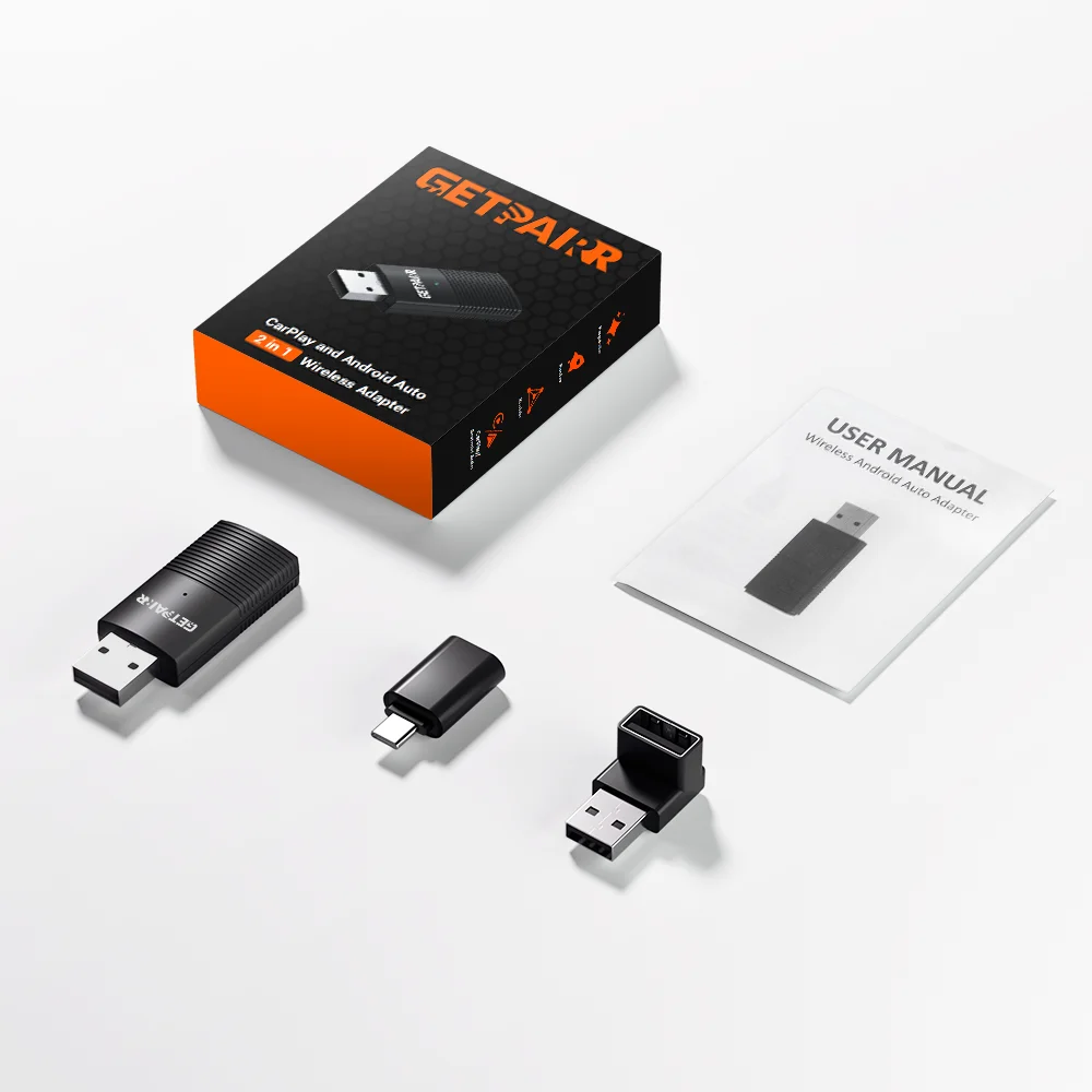 

Getpairr Play2Video Ultra Ai Box Беспроводной адаптер CarPlay Android Auto Встроенный Youtube Netflix IPTV для автомобиля с проводным Carplay