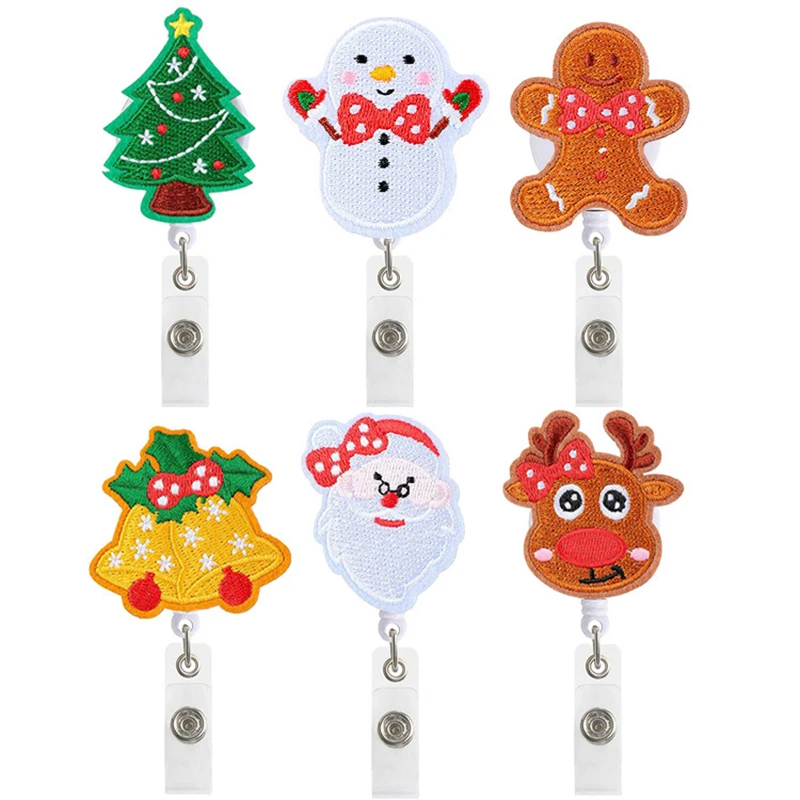 

Christmas Style 360° Rotate Retractable Badge Reel Card Holder Office & Hospital Supplies Boy & Girl Name Card