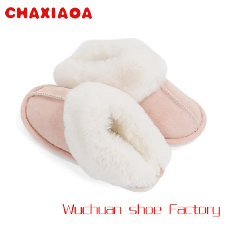 

MIO Winter Soft Indoor Heels Ladies Shoes Women's Slippers Home Couple Flat Warm Plush Shoes New Fashion Faux Fur Warm Slipper