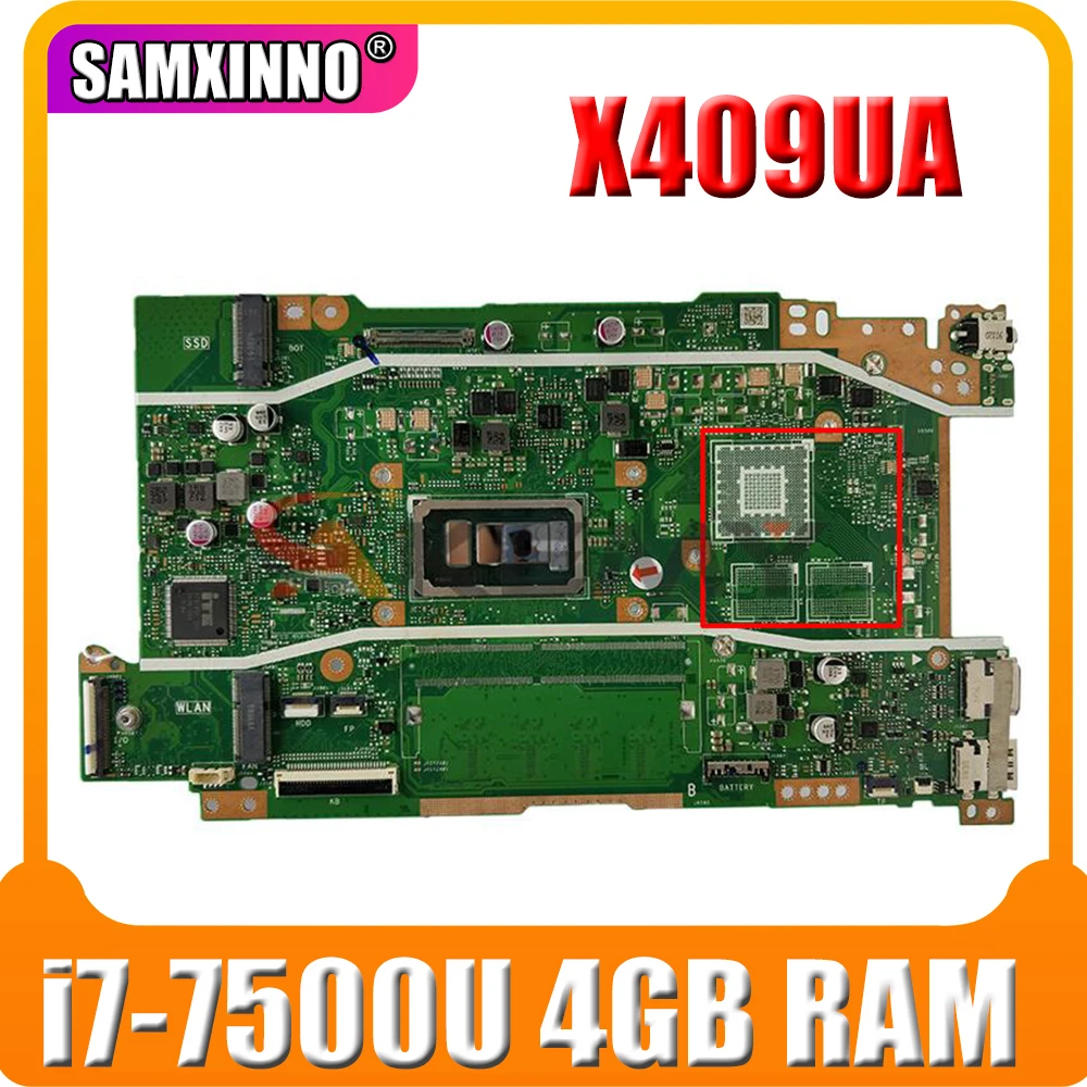 

Материнская плата для ноутбука X409UA Материнская плата asus vivobook X409 X409U X409UJ F409U A409U W/ i7-7500U 4 Гб ОЗУ, протестирована полностью на 100%