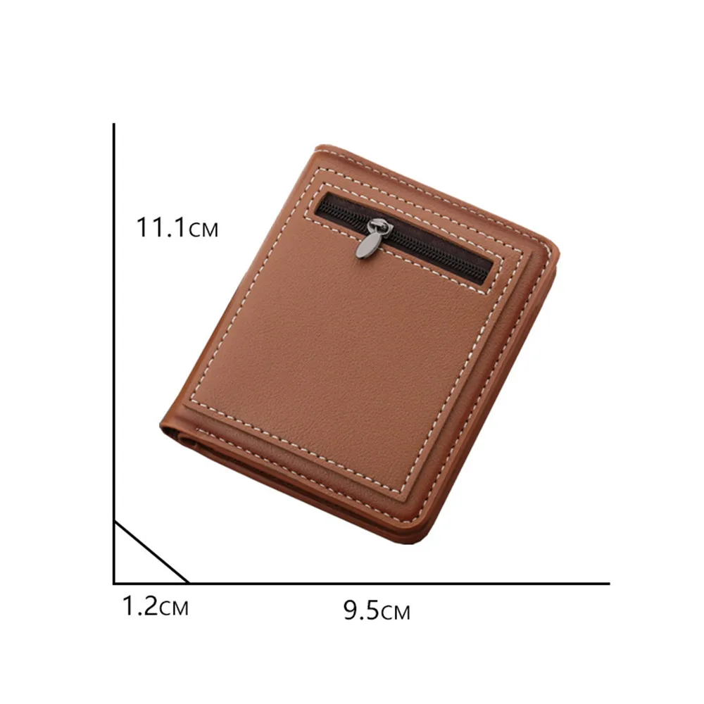 Mini Thin Men Wallet Card Holder Canvas Male's Purse Coin Pouch Card Holder Short Vertical Pu Leather Wallet Money Bags