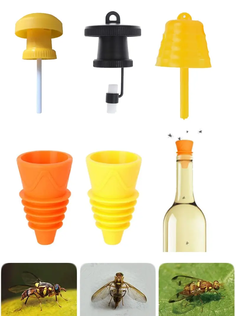 

Reusable Outdoor Hanging Fruit Fly Trap Cap Drosophila Trap Fly Catcher Trap Pest Insect Control For Home Farm Orchard