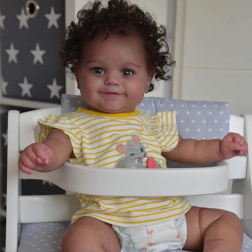 

Кукла-младенец из черной кожи 20 дюймов, новорожденная Мэдди, живая афроамериканская кукла, высококачественный подарок, детский подарок, игрушки ручной работы