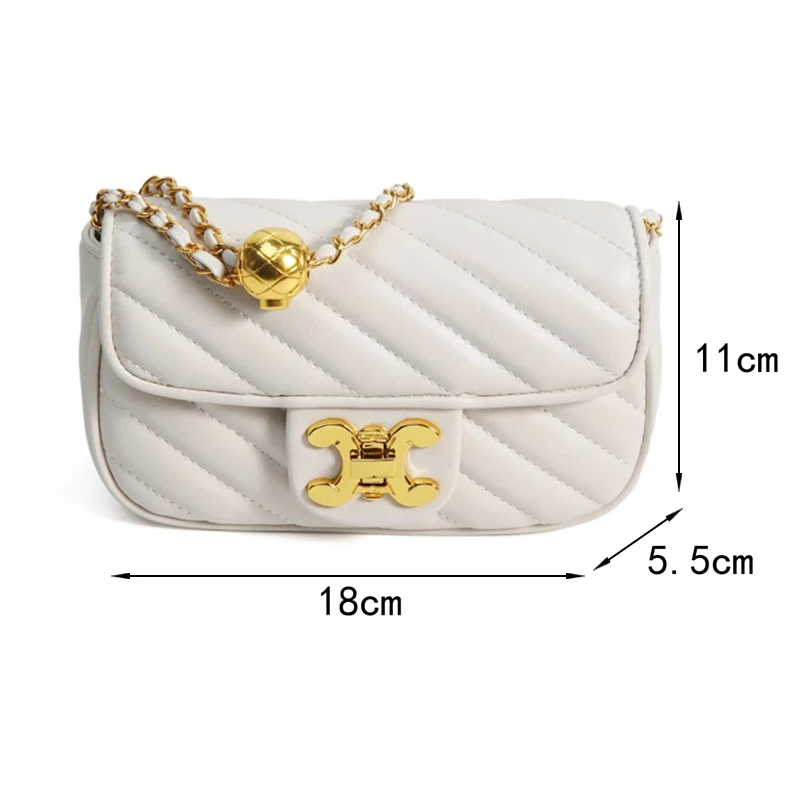 Women Soft PU Leather Crossbody Bags Embroidery Thread Flap Bag Luxury Branded Trending Chain Shoulder Handbags Purse 2023