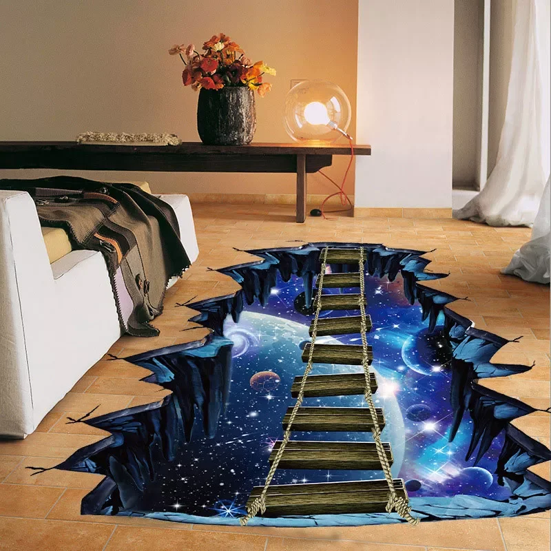 

NEW Large 3d Cosmic Space Wall Sticker Galaxy Star Bridge Home Decoration for Kids Room Floor Living Room Wall Decals Home Decor