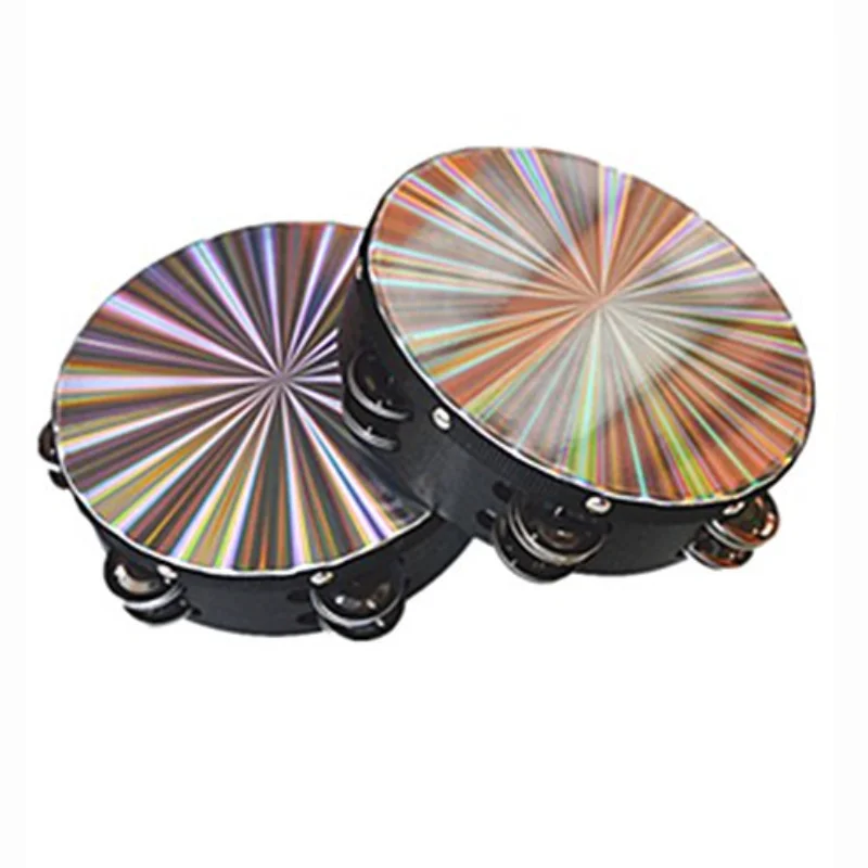 

8 Inch Tambourine Musical Wooden Handbell Hand Drum Percussion Tambourine Double Bell Instruments KTV Party Kids Toy