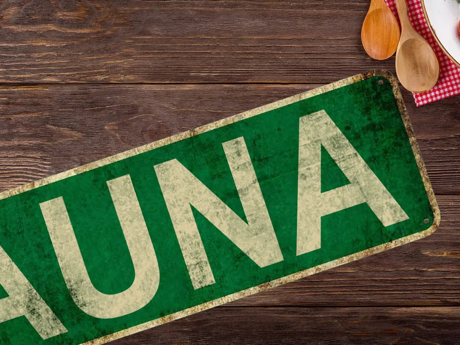 Изящный жестяной знак-сауна Забавный металлический знак Настенный декор для