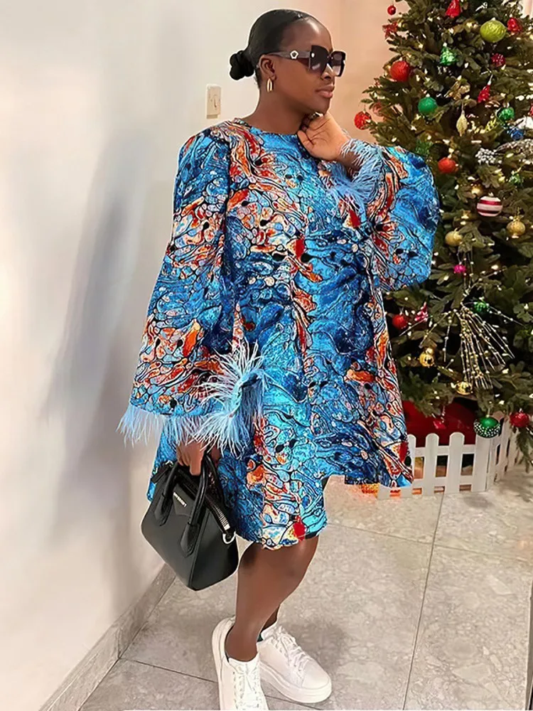 

Африканские платья для женщин, одежда с принтом Анкары, африканская одежда, осенняя мода, Дашики, платье с длинным рукавом, уличная одежда, женское Повседневное платье