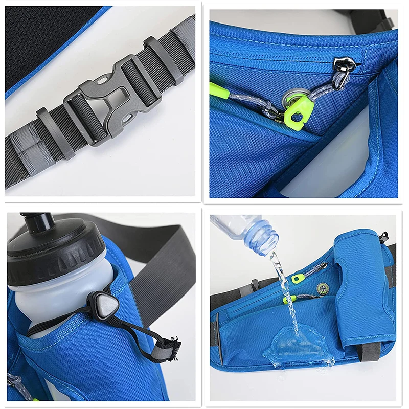 Sports Waist Bag Women Hydration Fanny Pack Men Outdoor Running Belts Bag with Water Bottle Holder Wallet Phone Pouch Gym