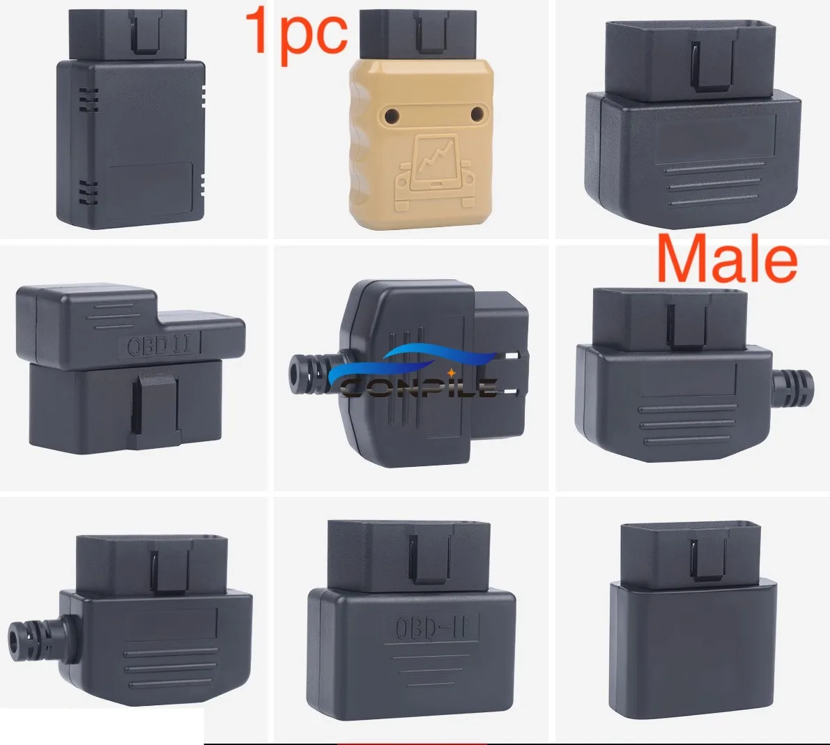 

Car OBD2 Bluetooth OBD Interface Plug 16pin Connector Male Head Retrofit J1962M OBDII Shell housing