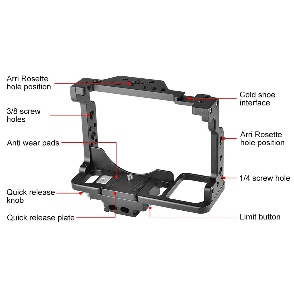 

Professional DSLR Camera Cage Indoor Camcorder Cold Shoe Mount Photo Shooting