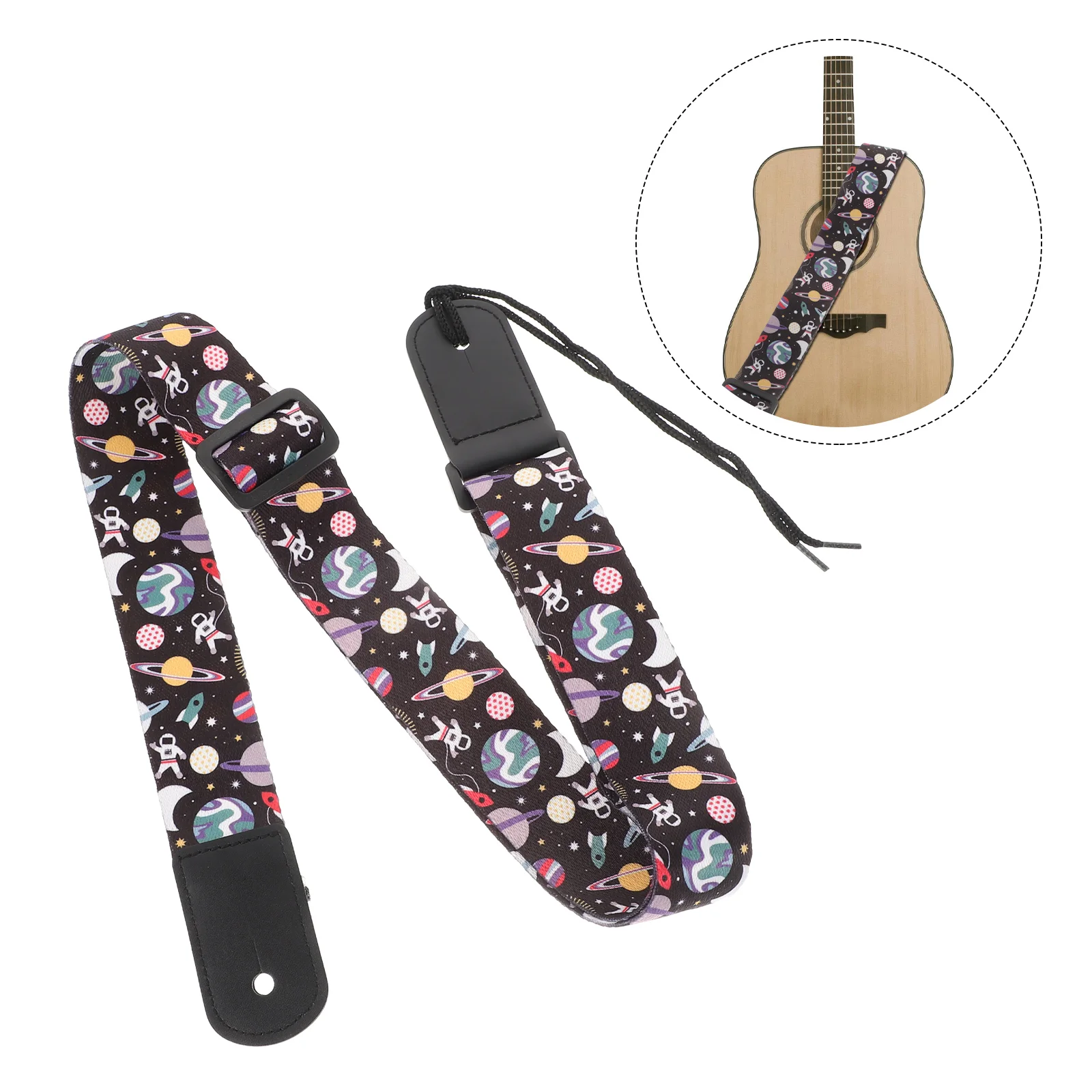 Space Style Adjustable Guitar Belt Ukulele Neck Belt For Electric Guitar Ukulele Parts Accessory