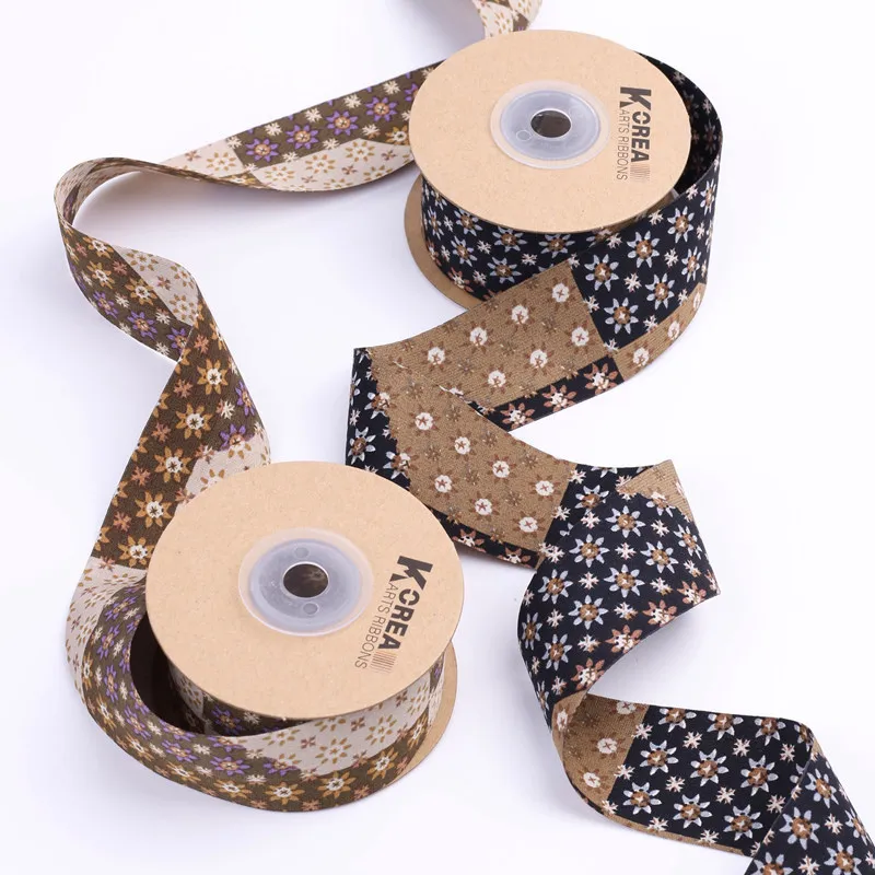 

25mm 40mm 1" 1.5" Floral Ribbon DIY Bows Hair Accessories Make Materials Gift Packing Decoration Handmade Tape Crafts 10 Yards