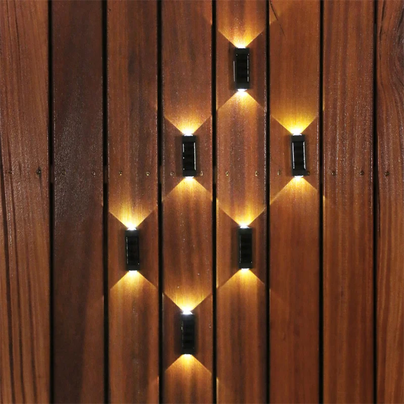

Sensor Fence Solar Wall Lamp Up And Down Courtyard Light IP65 Waterproof 2Pcs Outdoor Garden Decor Solar Power LED Streetlights