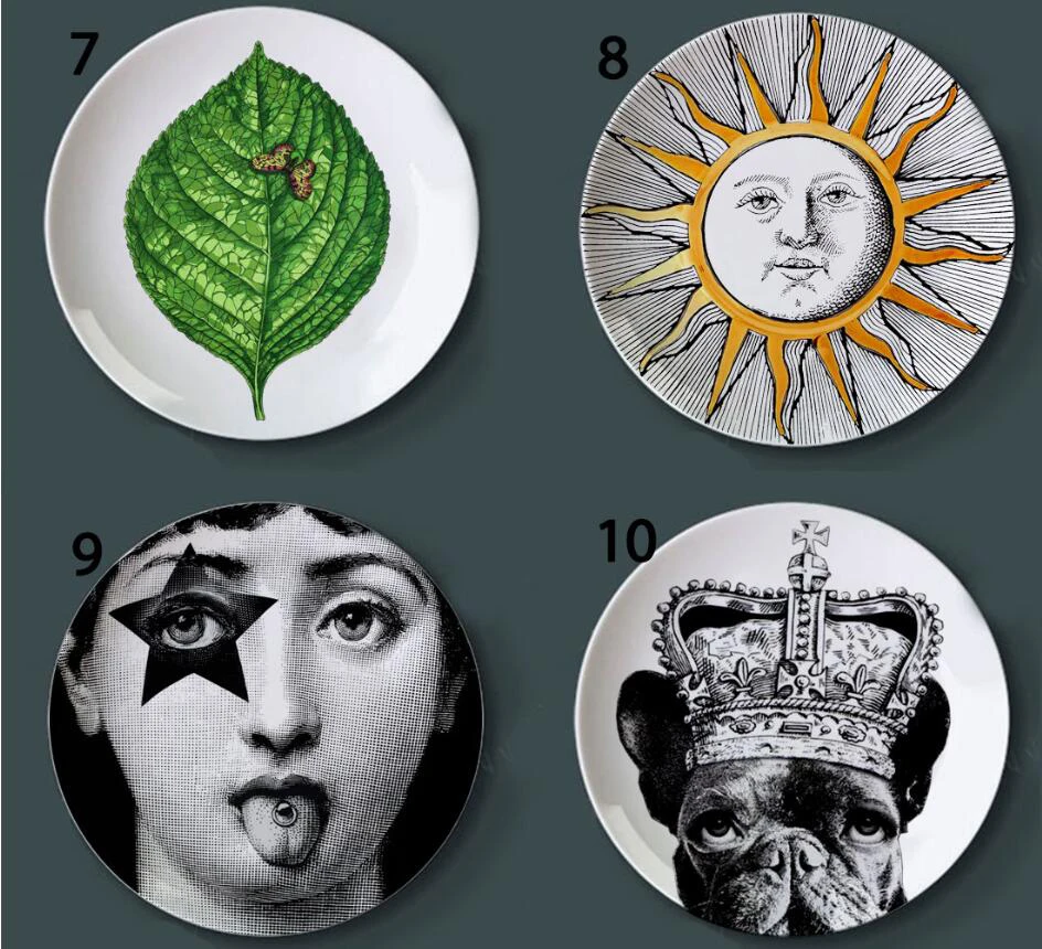 

Vintage Lina Face Decorative Plate Morden and Retro Ceramic Wall Hanging Dish Painting Plates Creative Craft Wall Art