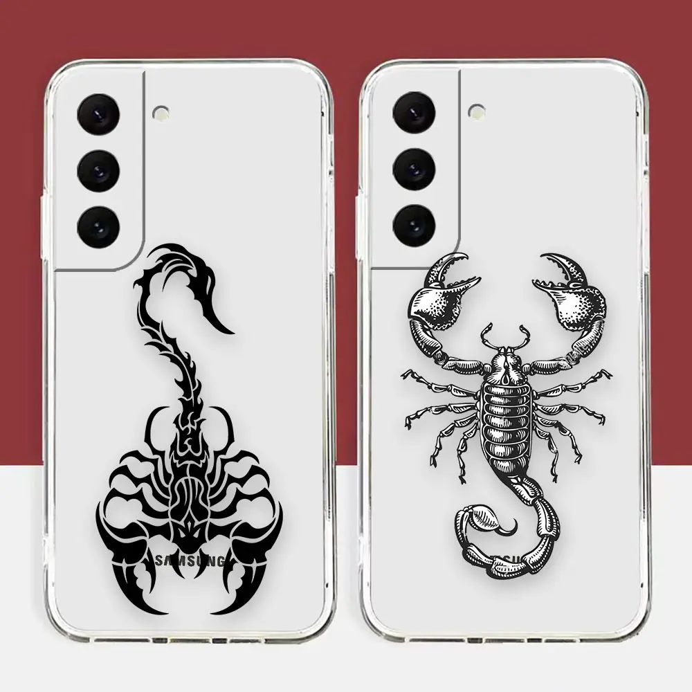 

Clear S22 Case For Samsung S30 S22 S21 S20 S10 NOTE 20 10 Capa A03S A02S FE LITE ULTRA PLUS PRO 5G Case Para Scorpion Tattoo Art