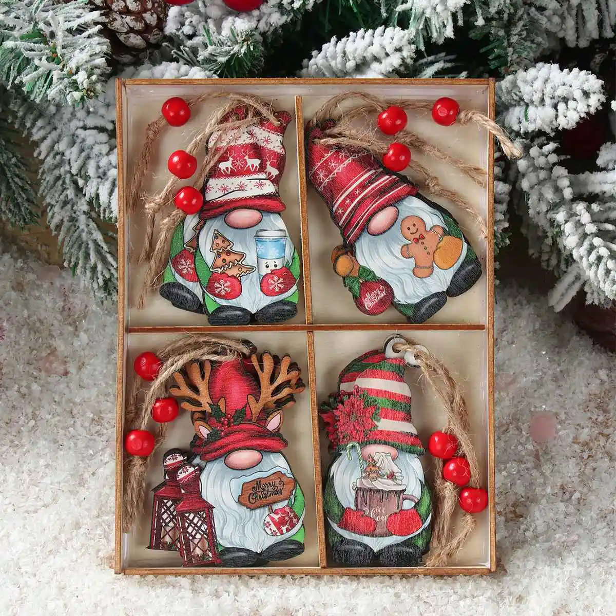 Деревянные рождественские гирлянды-растяжки