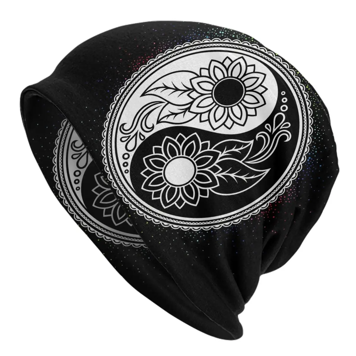 

Yin Yang Flower Plants Harmony Meditation Zen Yoga Gift Adult Knit Hat Pullover Cap Comfortable Adult Men's Woman Knit Hat