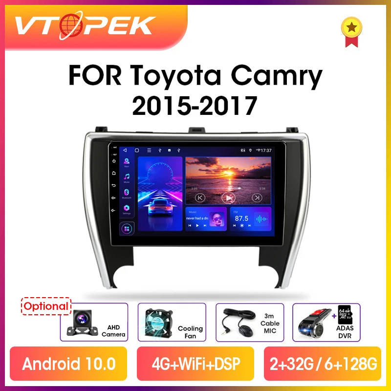 Автомагнитола Vtopek для Toyota Camry 2din Android 10 0 с GPS Навигатором головное устройство V55