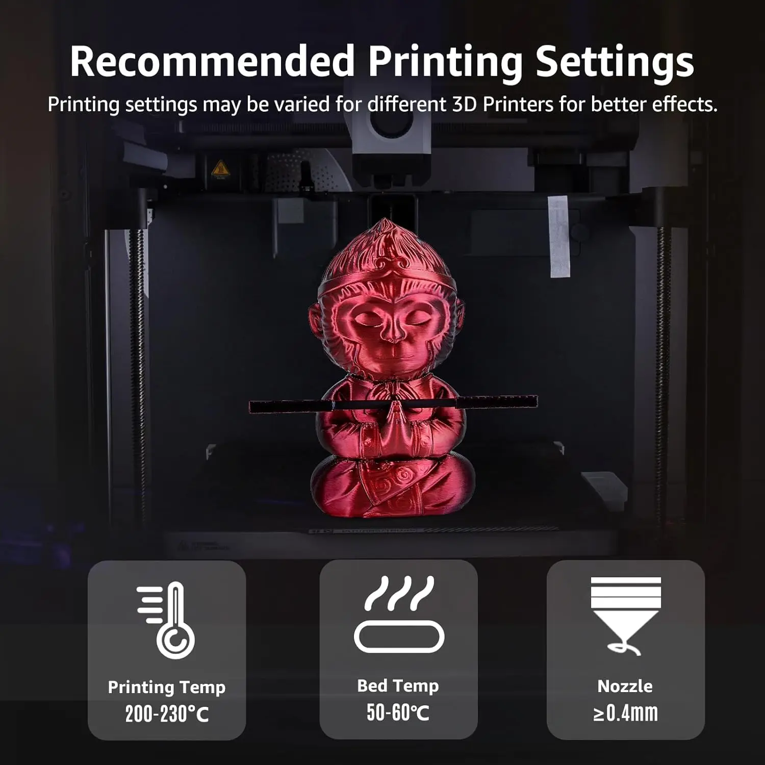 Фото Шелковый PLA филамент для 3D принтера, 1.75 мм, Dual/Triple Color, катушка 250 г, без запутывания, глянцевый, подходит для большинства FDM принтеров №4