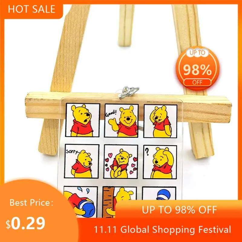 

10pcs Winnie The Pooh Characters Men's and women's key chain accessories lovely bag pendant key ring acrylic cartoon friend gift