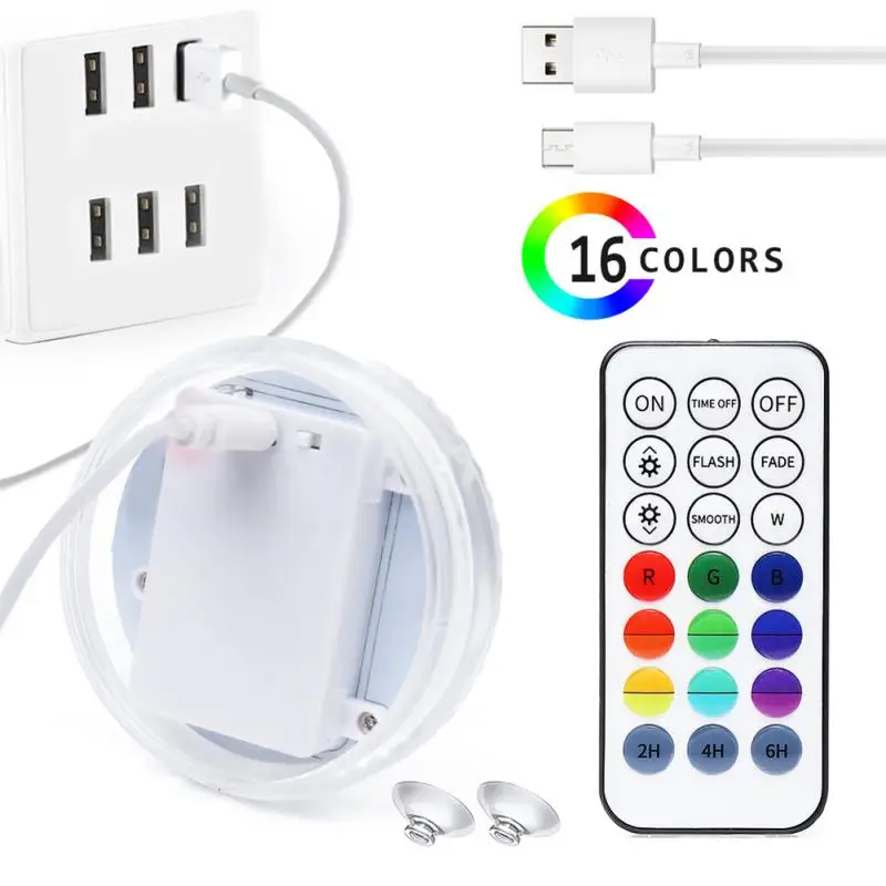 

13 LEDs Magnetic Submersible LED Light Waterproof Underwater Light USB Rechargeable Swimming Pool Night Lamp With Suction Cups