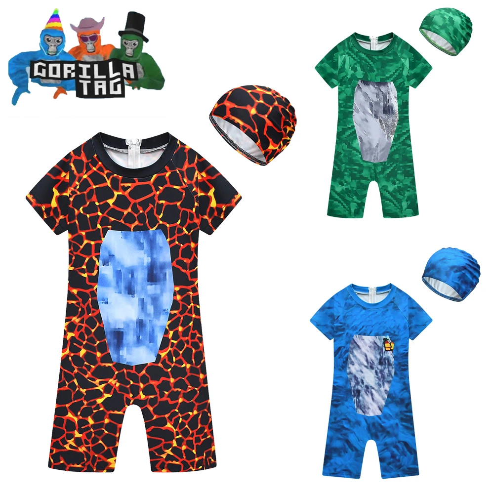 Детский слитный купальник с биркой Gorilla Tag