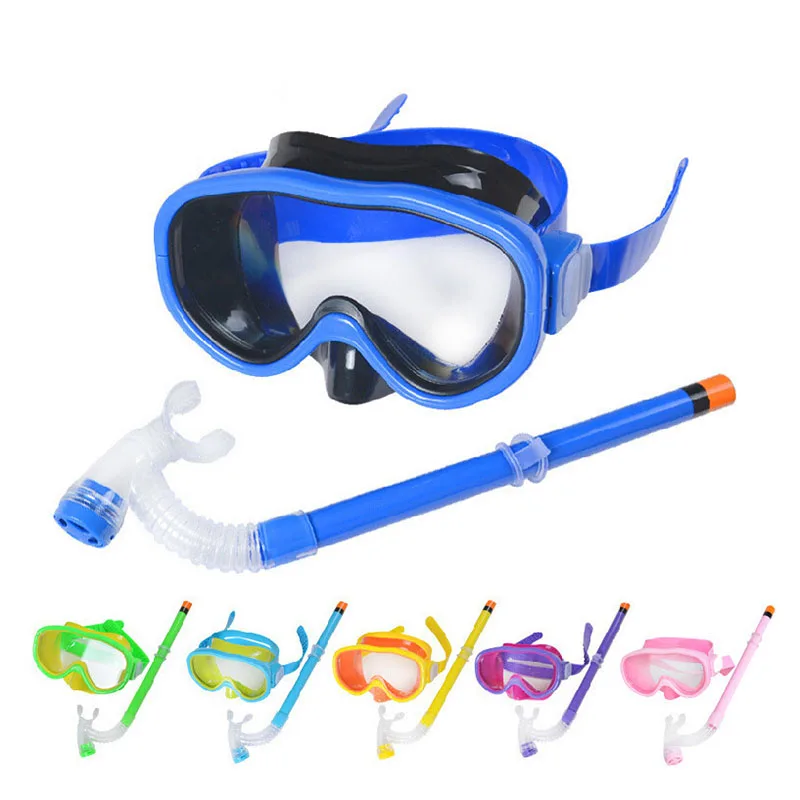 New Swimming Goggles Masks Swim Scuba Children PVC Swimming Diving Kids Goggles Mask Snorkel Set Underwater Diving Accessories