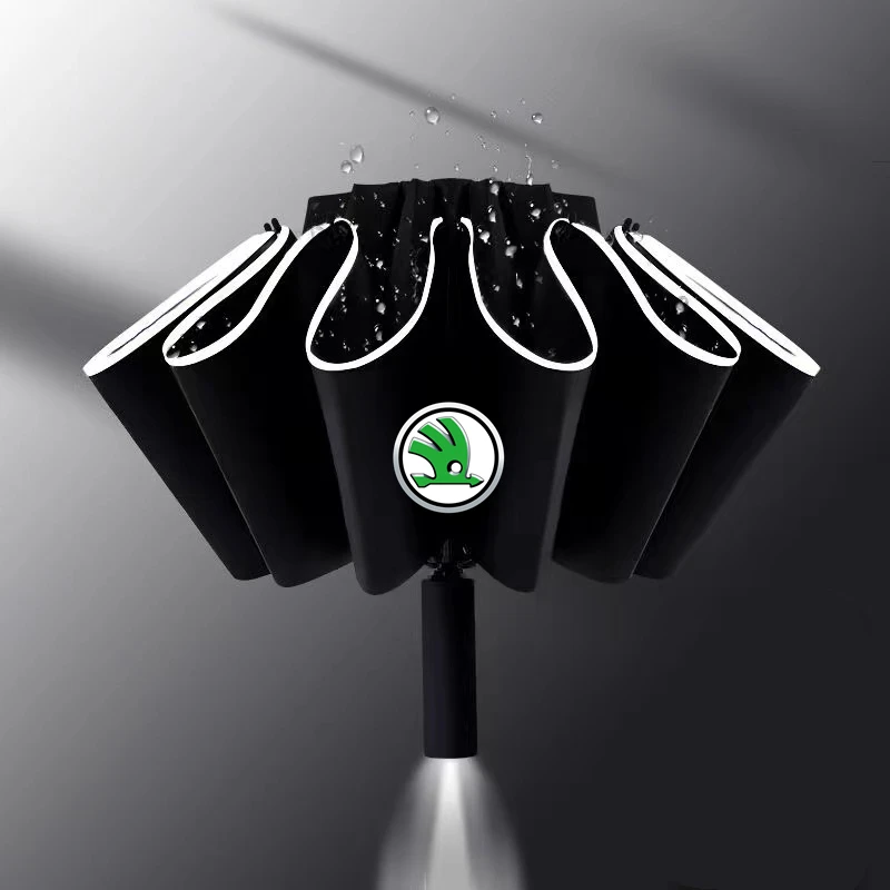

Automatic Windproof Car Umbrella Reflective Stripe With Led Light Reverse Umbrella for Skoda Octavia Kodiaq Fabia Superb