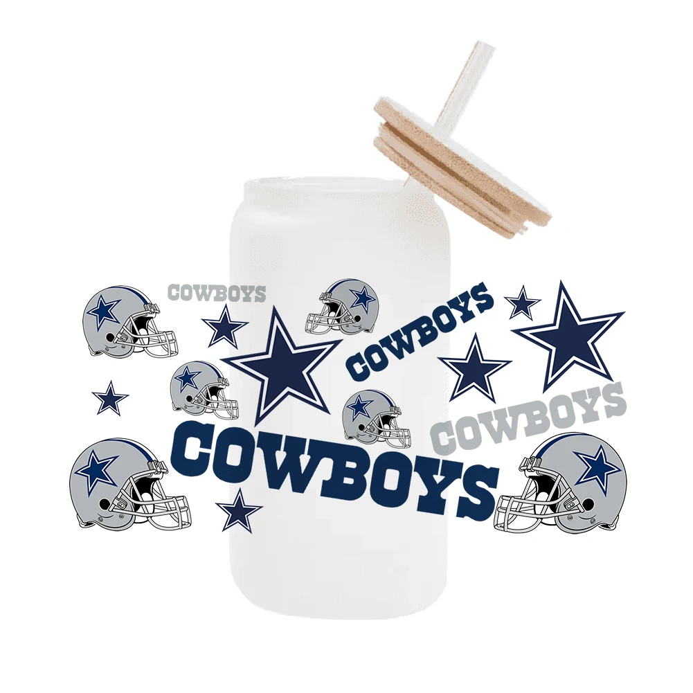 W Sport Team 11x24cm 16oz Can Glass Wrap Наклейка Водонепроницаемая УФ Dtf Кофейное стекло